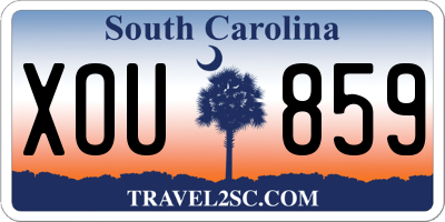 SC license plate XOU859