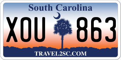 SC license plate XOU863