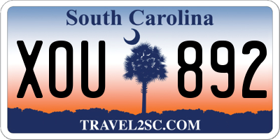 SC license plate XOU892