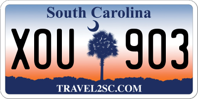 SC license plate XOU903