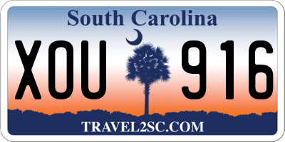 SC license plate XOU916
