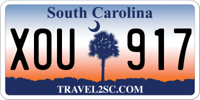SC license plate XOU917