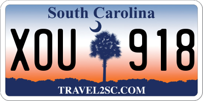 SC license plate XOU918