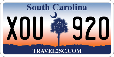 SC license plate XOU920