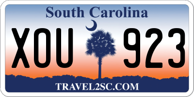 SC license plate XOU923
