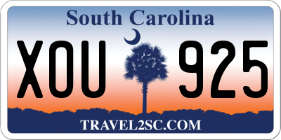 SC license plate XOU925