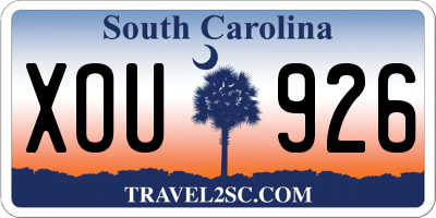 SC license plate XOU926