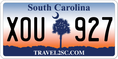 SC license plate XOU927