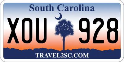 SC license plate XOU928