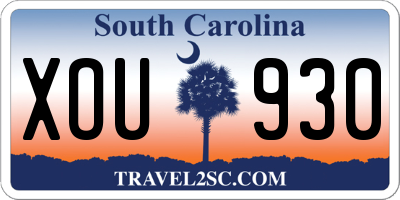 SC license plate XOU930