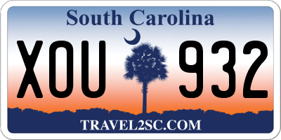 SC license plate XOU932