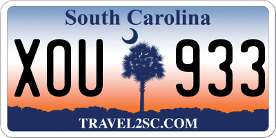 SC license plate XOU933
