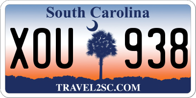 SC license plate XOU938