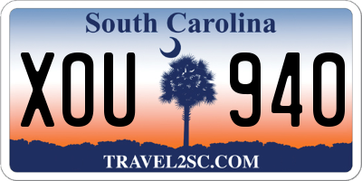 SC license plate XOU940