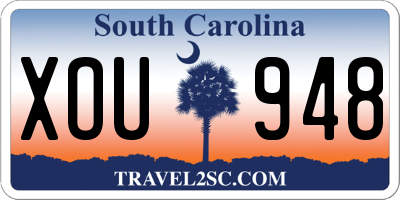 SC license plate XOU948
