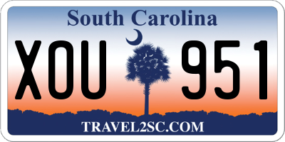 SC license plate XOU951
