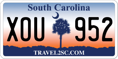 SC license plate XOU952