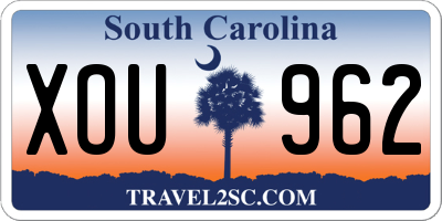 SC license plate XOU962
