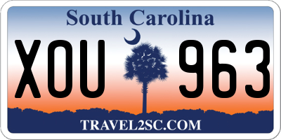 SC license plate XOU963