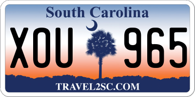 SC license plate XOU965