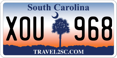 SC license plate XOU968
