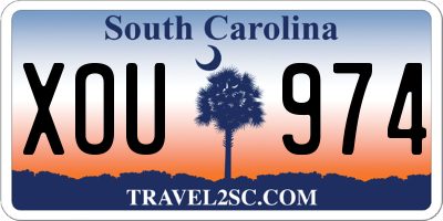 SC license plate XOU974