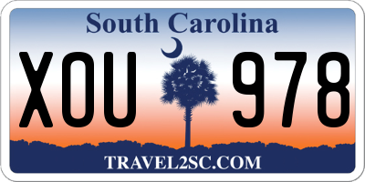 SC license plate XOU978