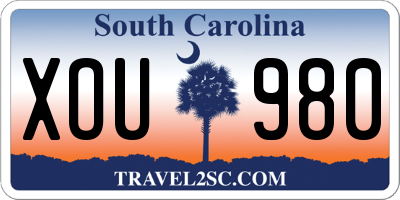 SC license plate XOU980