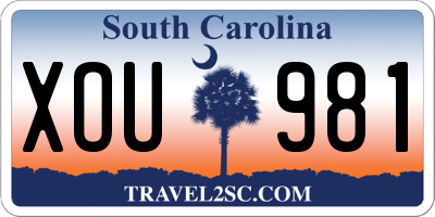 SC license plate XOU981