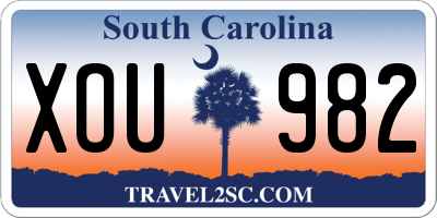 SC license plate XOU982
