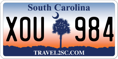 SC license plate XOU984