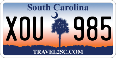 SC license plate XOU985