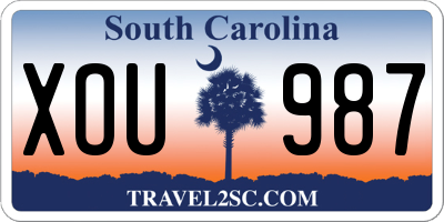 SC license plate XOU987