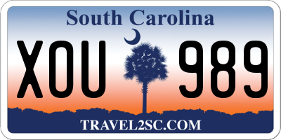 SC license plate XOU989