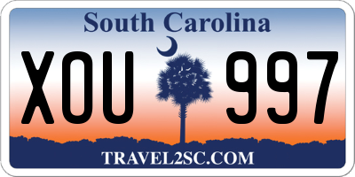 SC license plate XOU997
