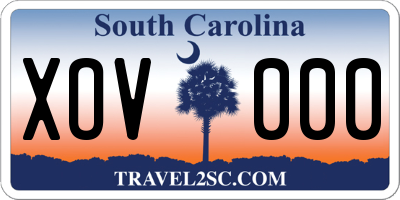 SC license plate XOV000