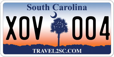 SC license plate XOV004