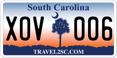 SC license plate XOV006