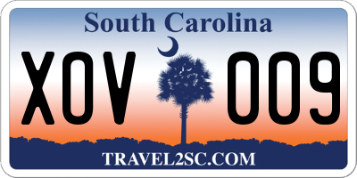 SC license plate XOV009