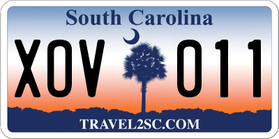 SC license plate XOV011