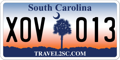 SC license plate XOV013