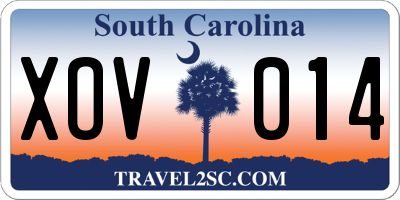 SC license plate XOV014