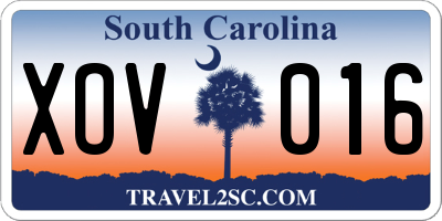 SC license plate XOV016