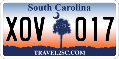 SC license plate XOV017
