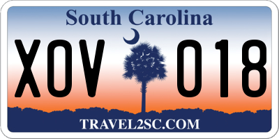 SC license plate XOV018