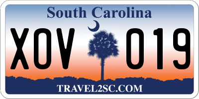 SC license plate XOV019