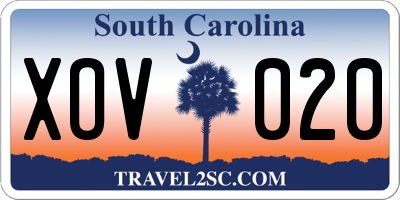 SC license plate XOV020
