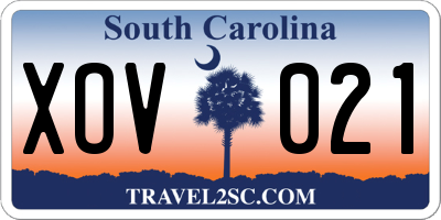 SC license plate XOV021