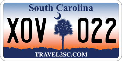 SC license plate XOV022