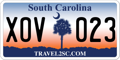 SC license plate XOV023